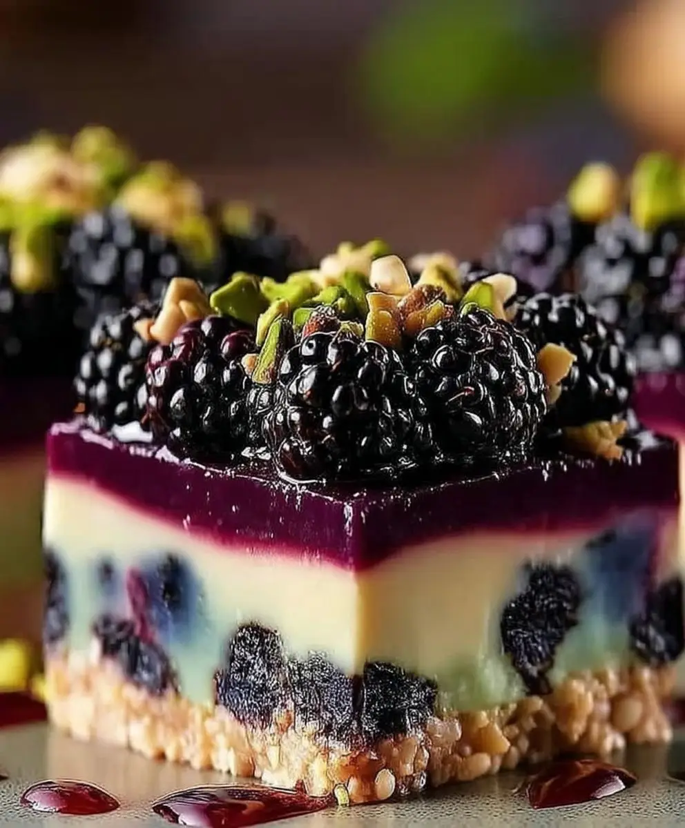 Blackberry Pistachio Dream Bars