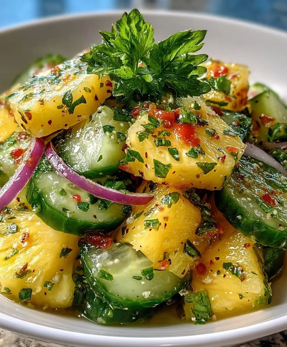 Pineapple cucumber salad
