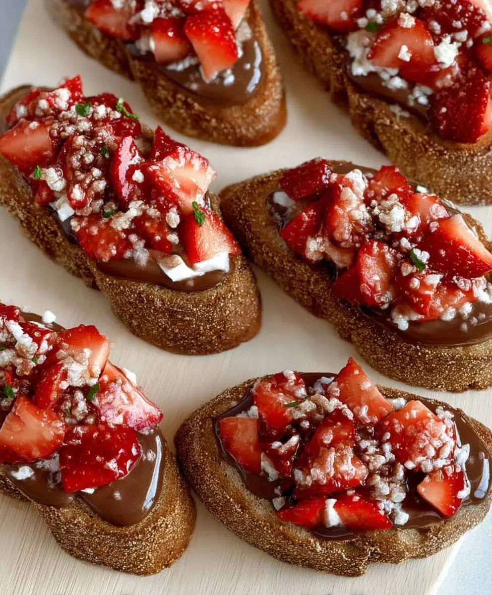 Chocolate Strawberry Bruschetta