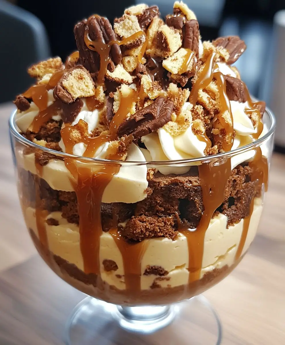 Caramel Cheesecake Brownie Trifle