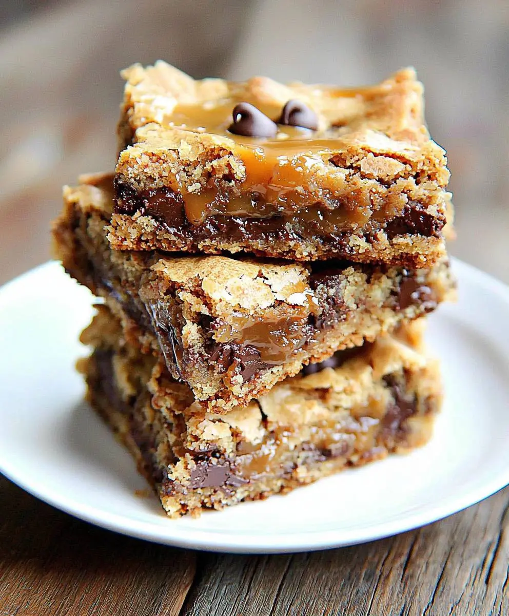Salted Caramel Chocolate Chip Bars