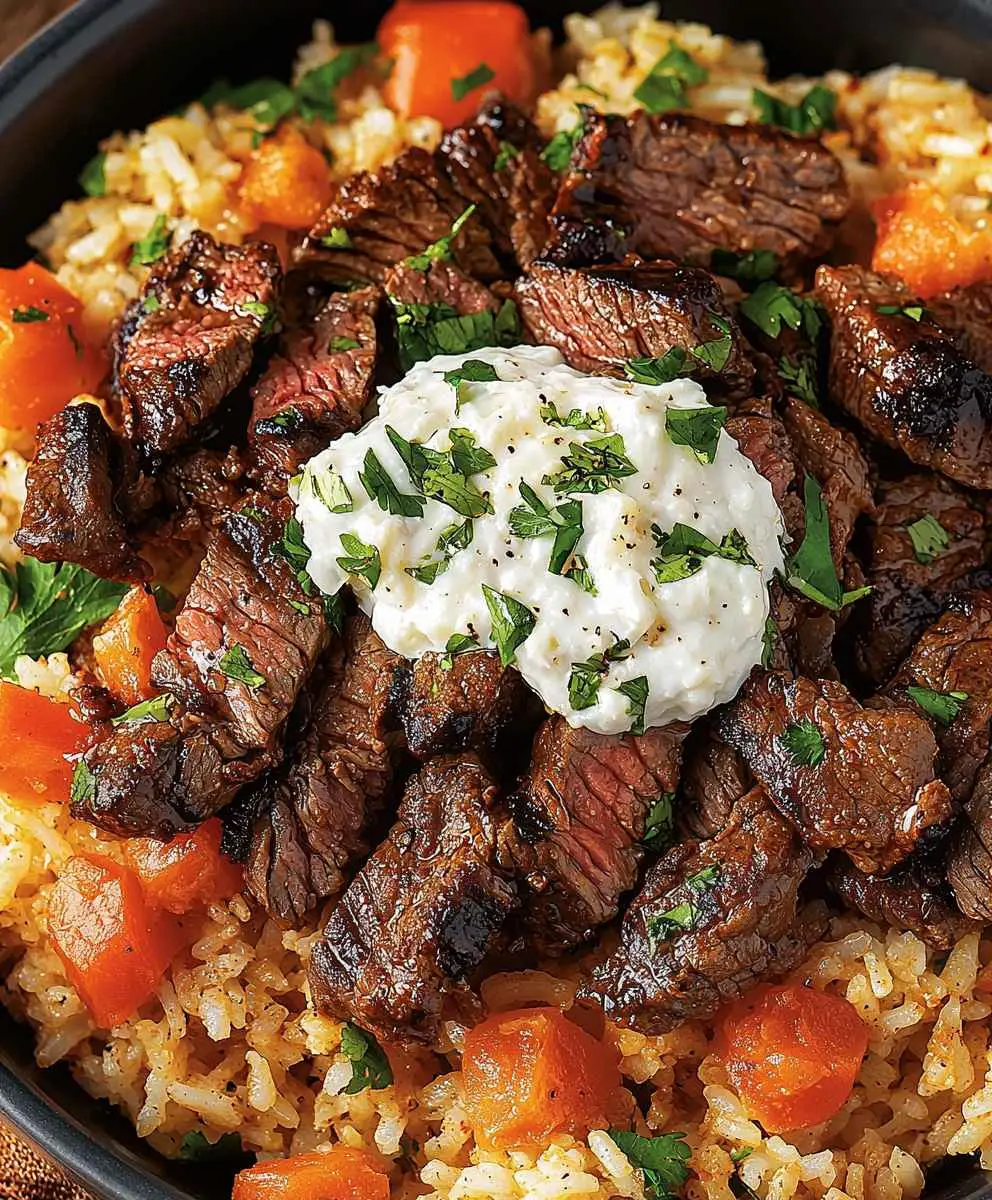 Steak Queso Rice