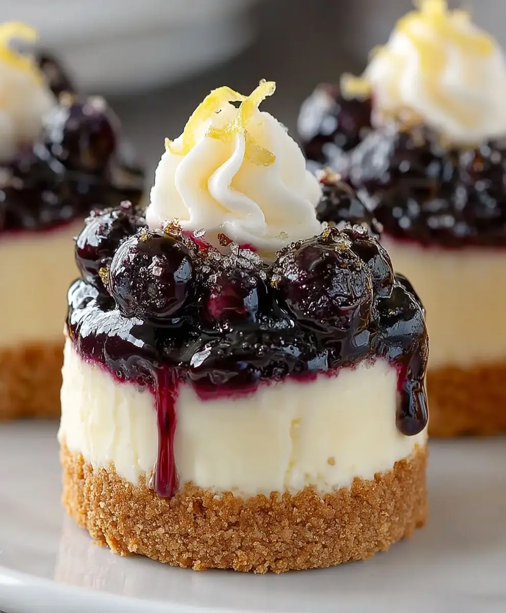 Lemon Blueberry Mini Cheesecakes