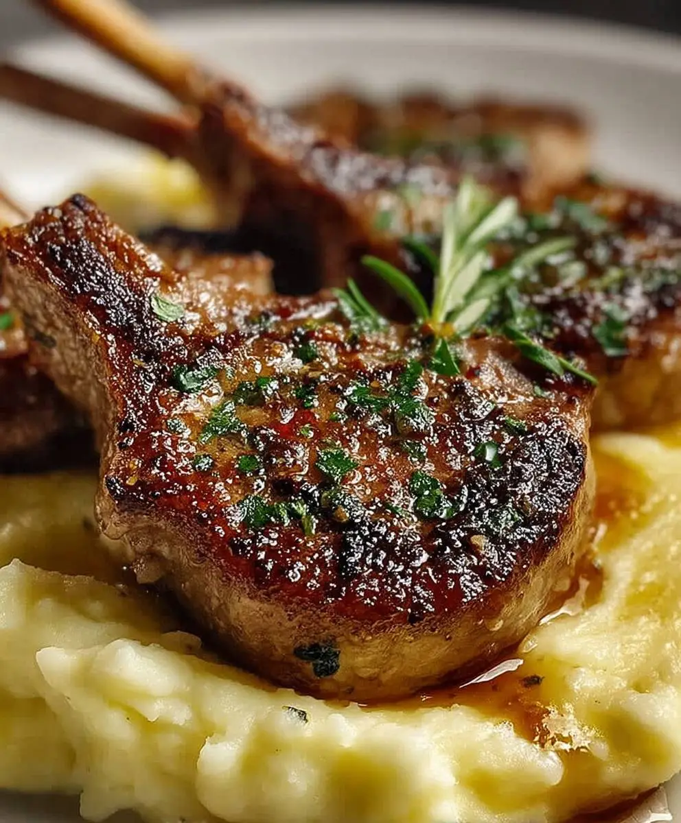 Garlic Lamb Chops Mashed Potatoes