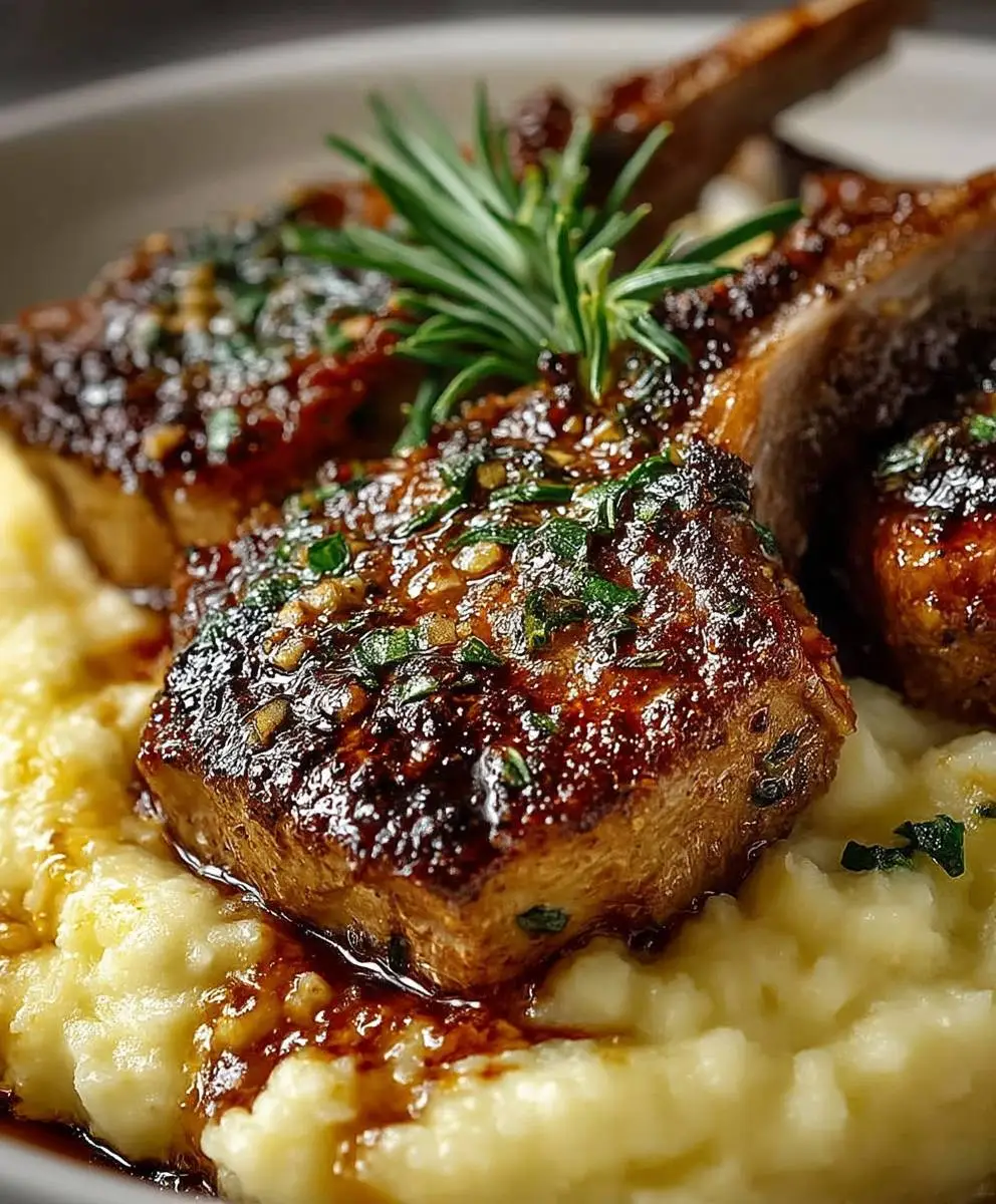Garlic Lamb Chops Mashed Potatoes
