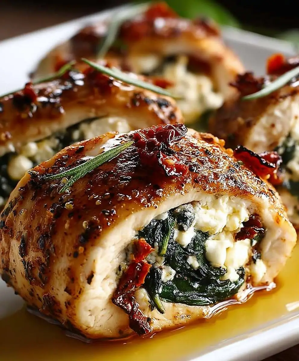 Chicken feta spinach sun dried