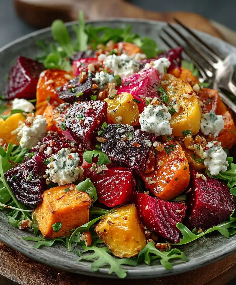 Roasted Beet Sweet Potato Salad
