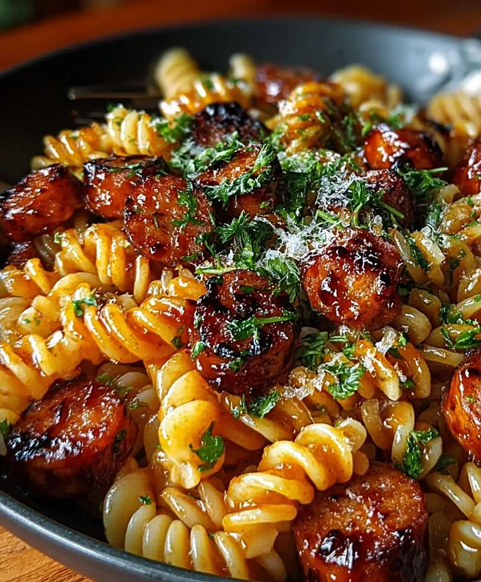 Spicy Honey BBQ Sausage Pasta