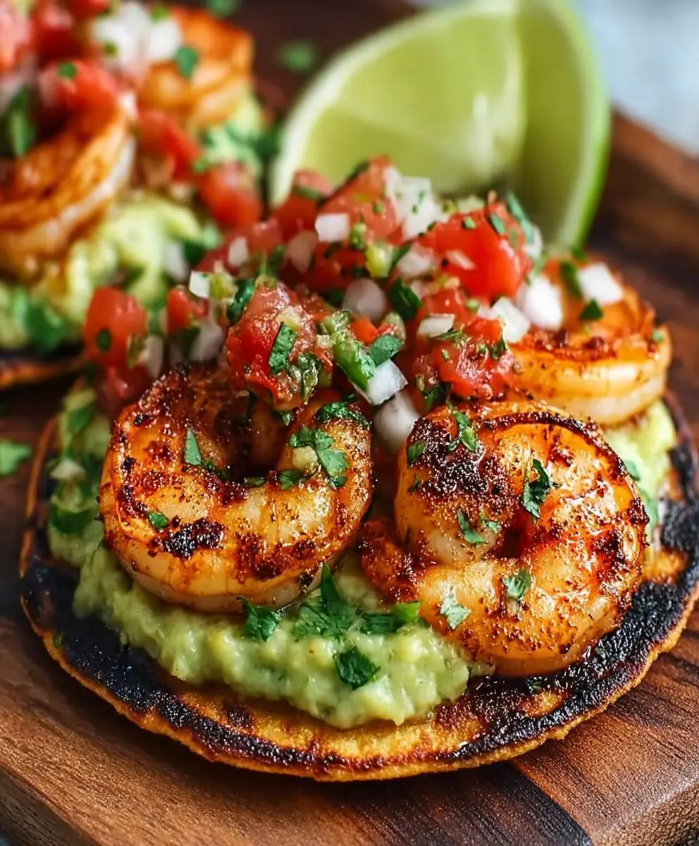 Shrimp tostadas summer