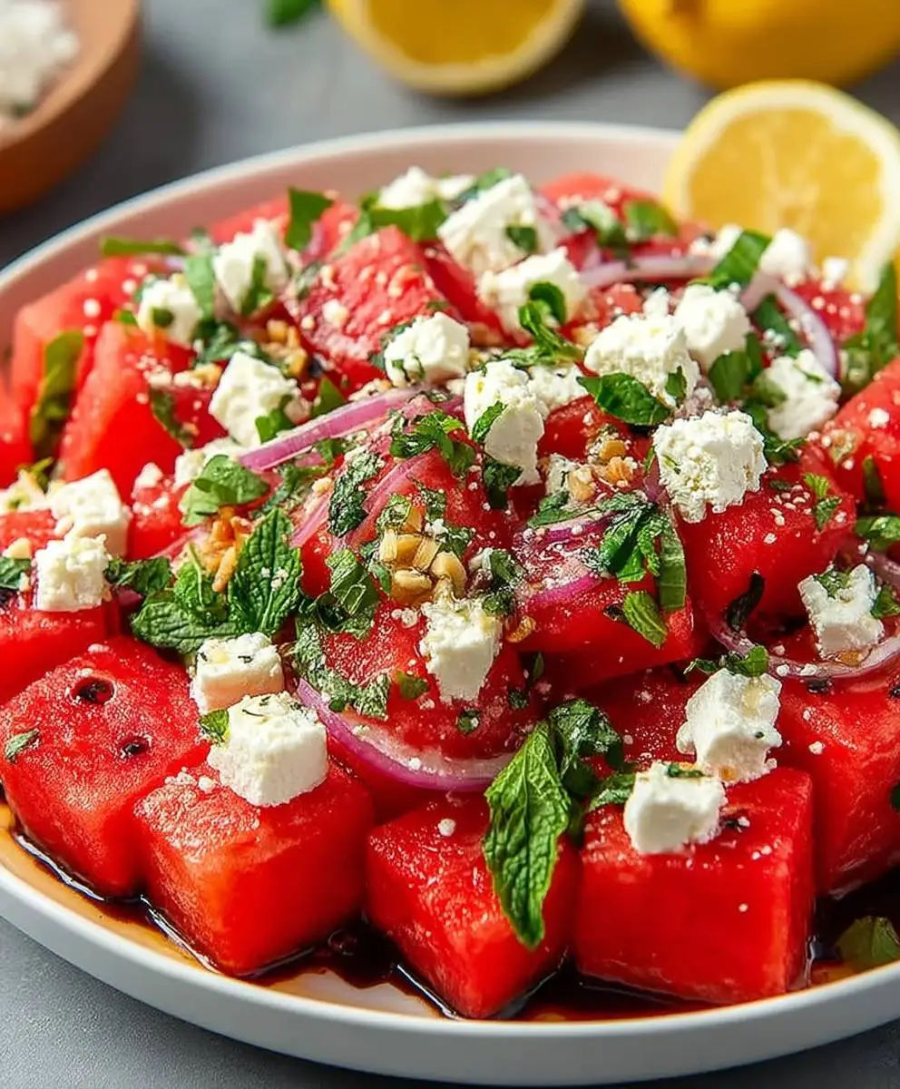 Watermelon feta salad