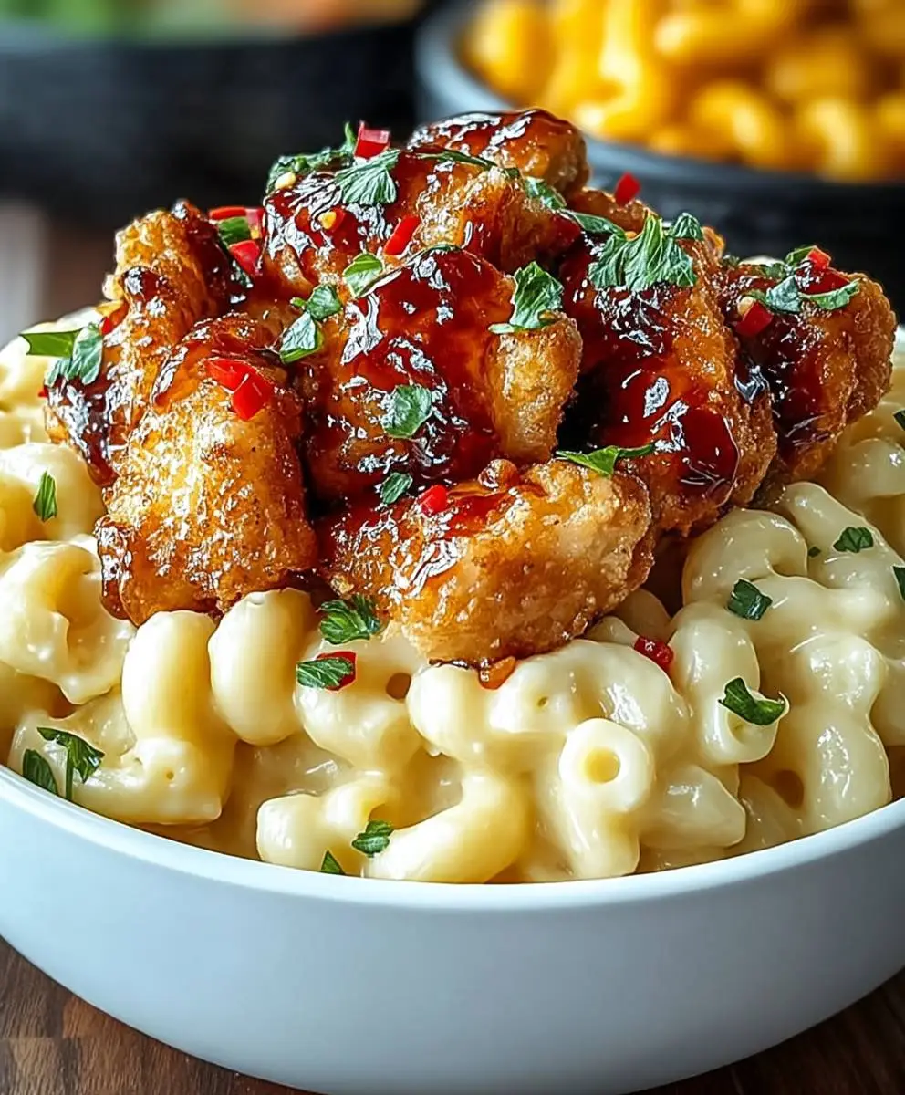 Honey Pepper Chicken Mac Cheese
