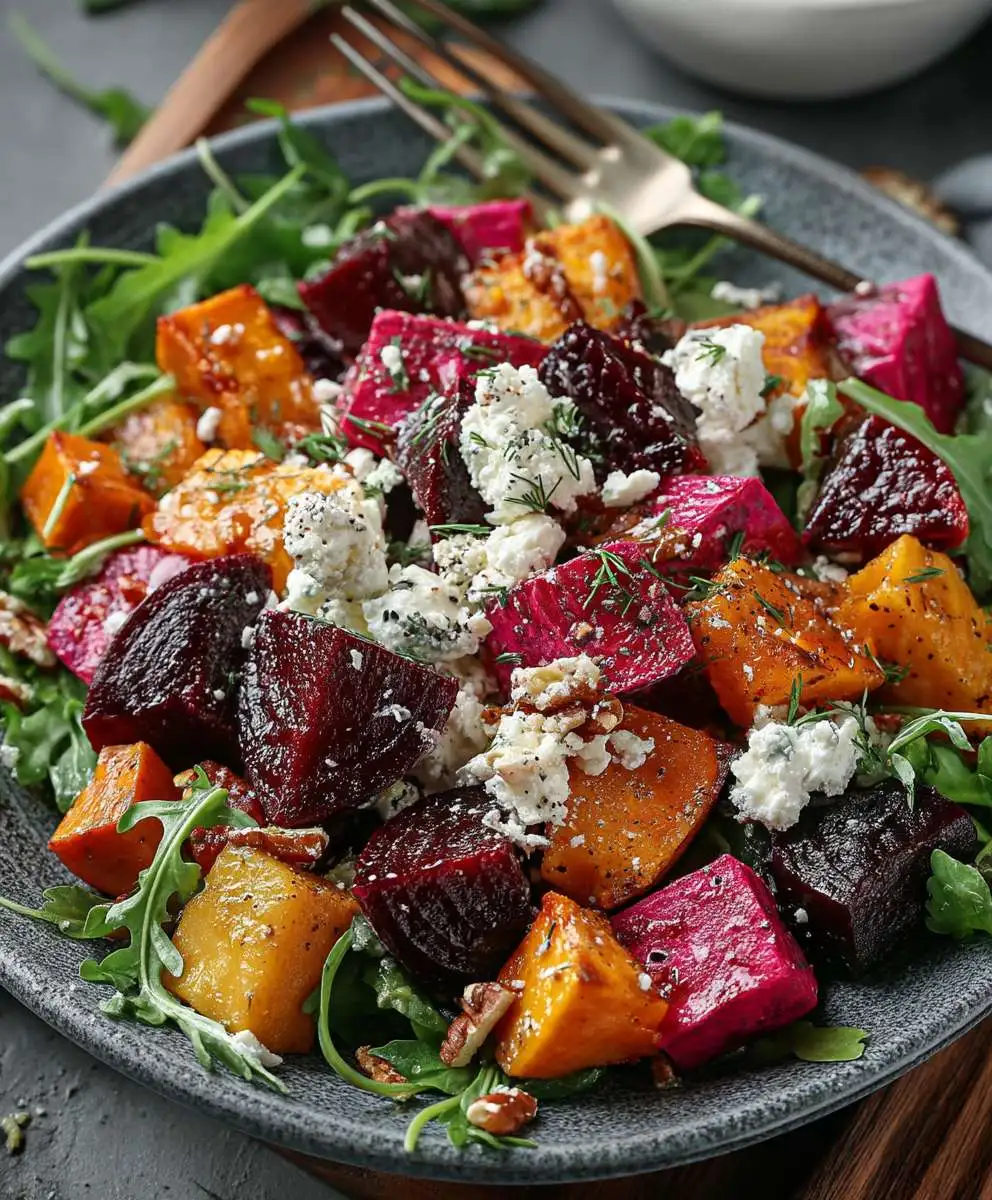 Roasted Beet Sweet Potato Salad