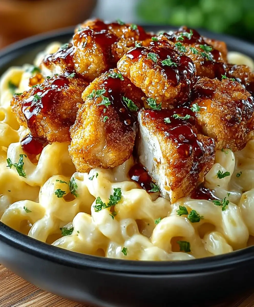 Honey Pepper Chicken Mac Cheese
