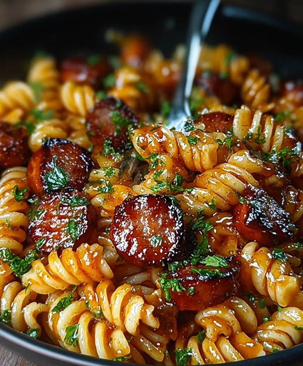 Spicy Honey BBQ Sausage Pasta