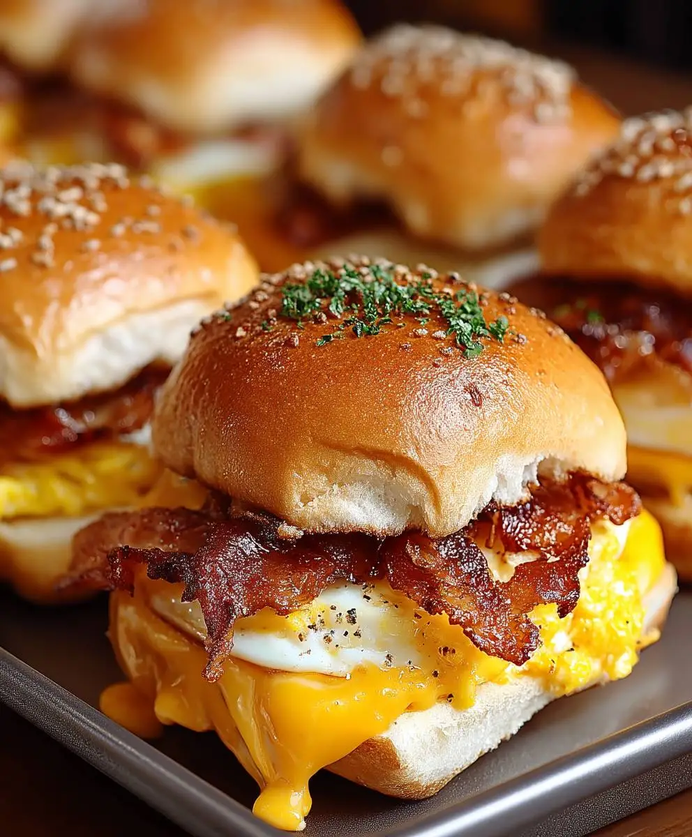 Breakfast sliders bacon egg