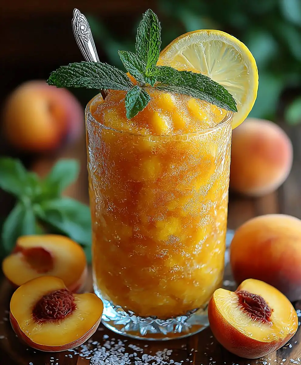 Frozen Peach Lemonade Slushie