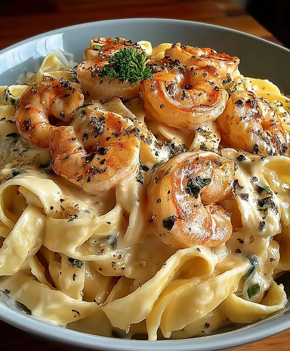 Creamy Shrimp Fettuccine Alfredo