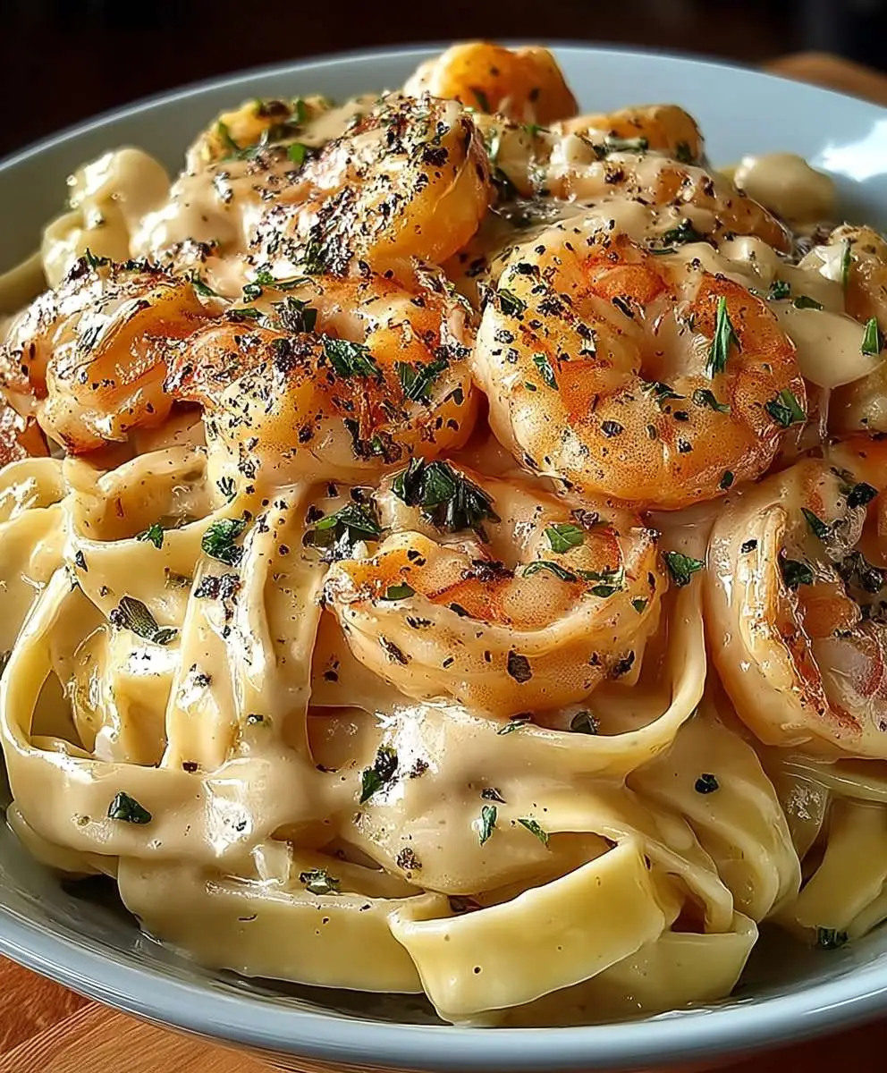 Creamy Shrimp Fettuccine Alfredo