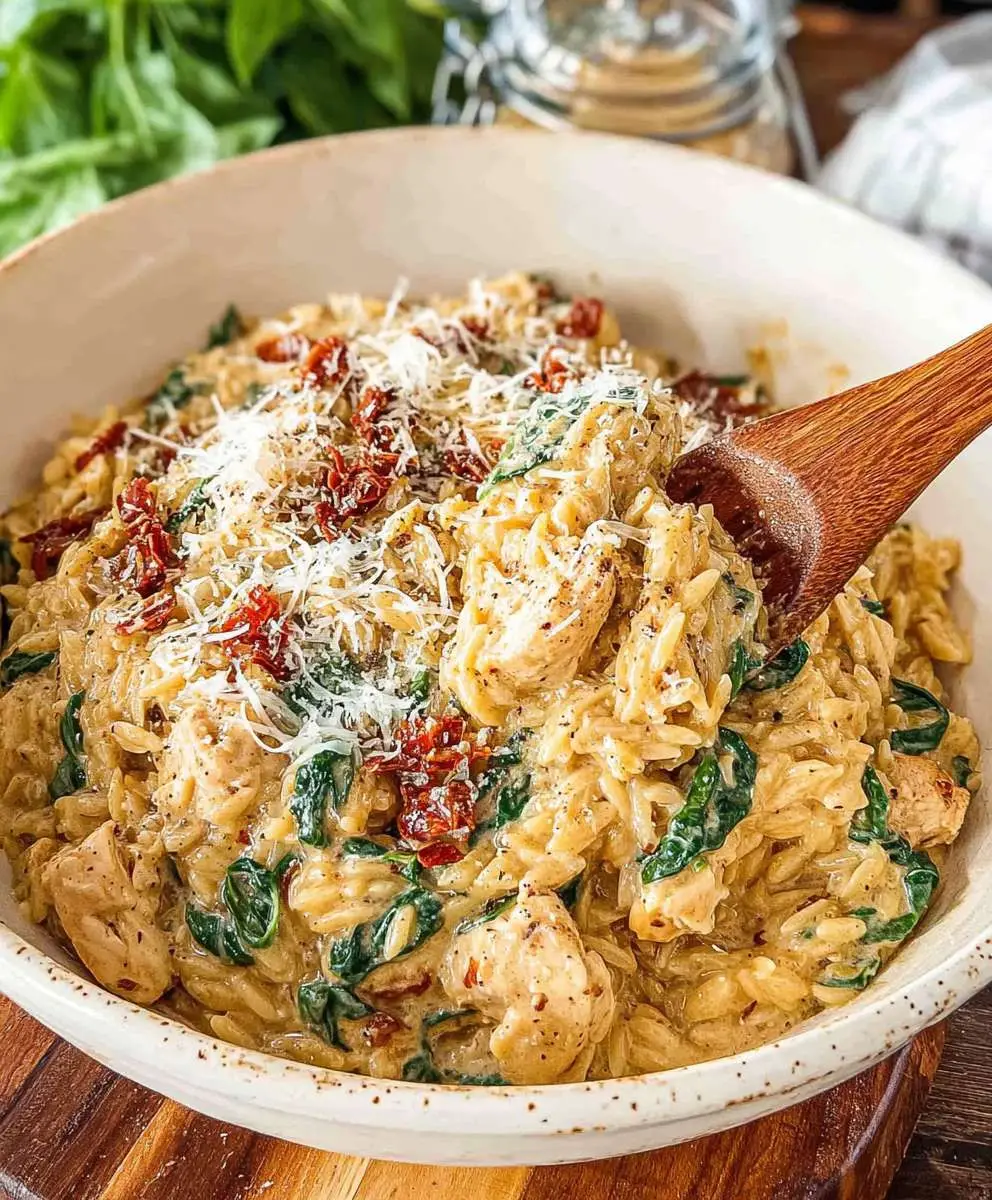 Creamy Tuscan Chicken Orzo