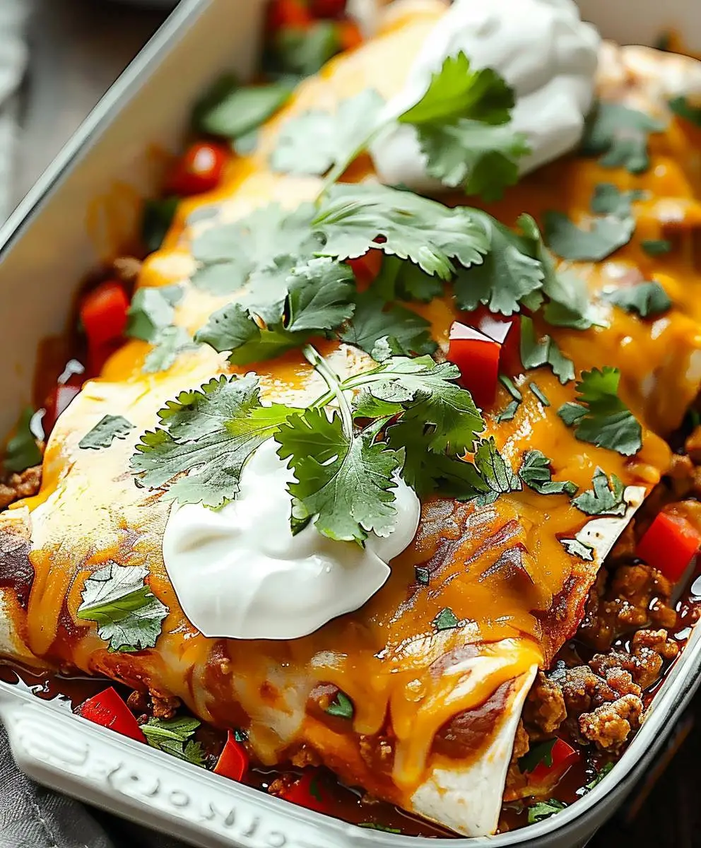 Cheesy Ground Beef Enchiladas