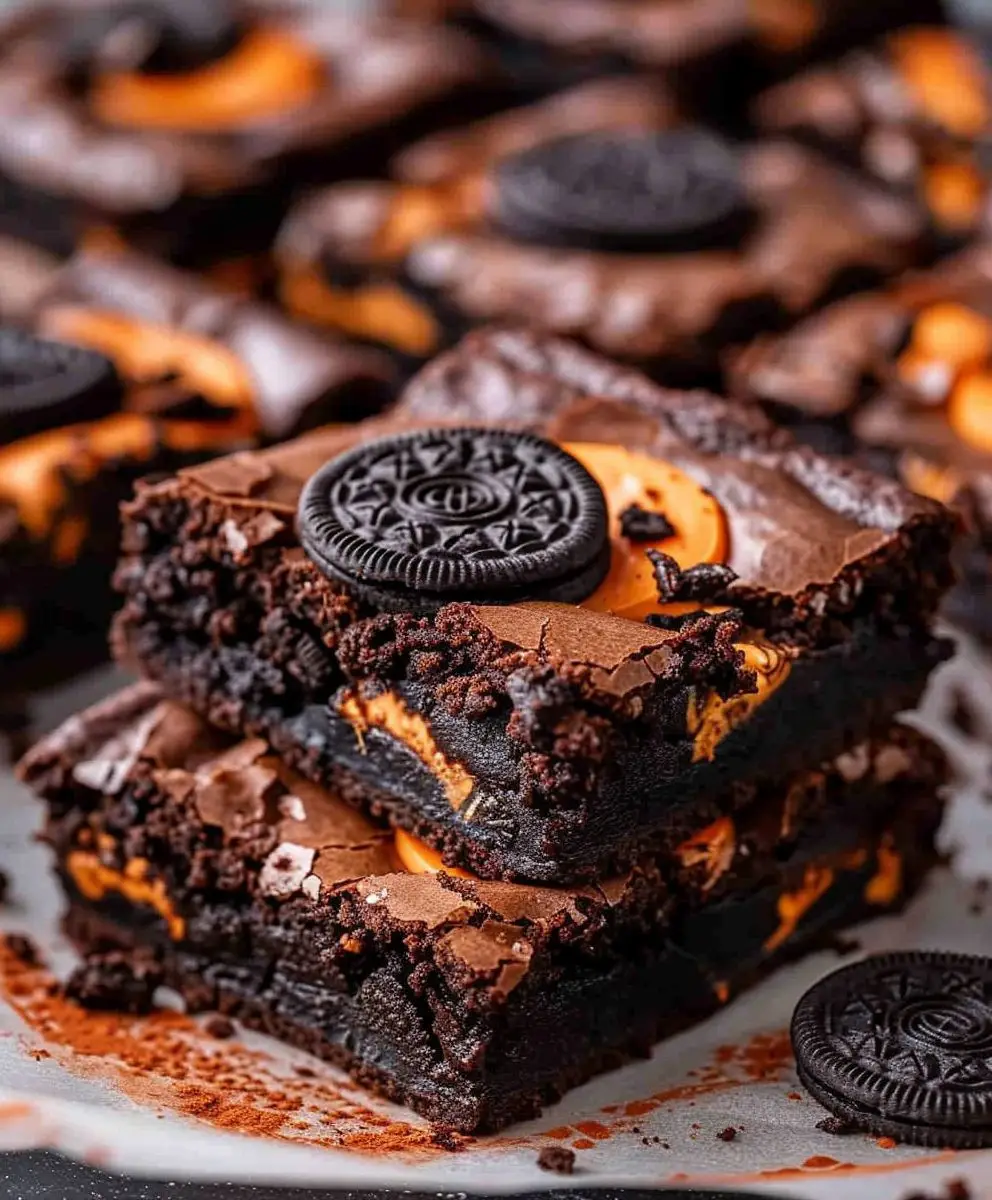 Halloween Oreo Brownies