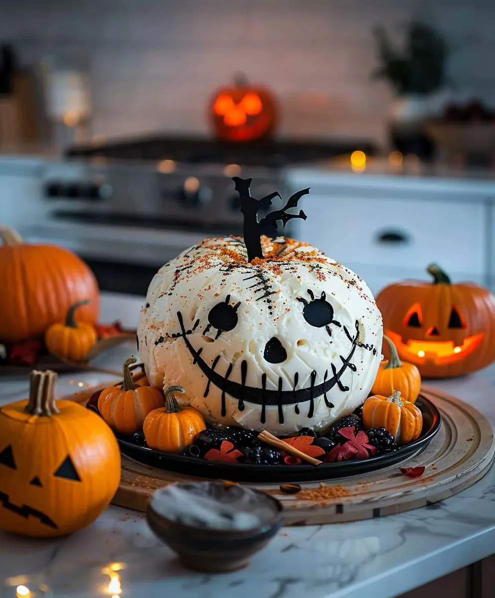 Skellington Cheese Ball Appetizer