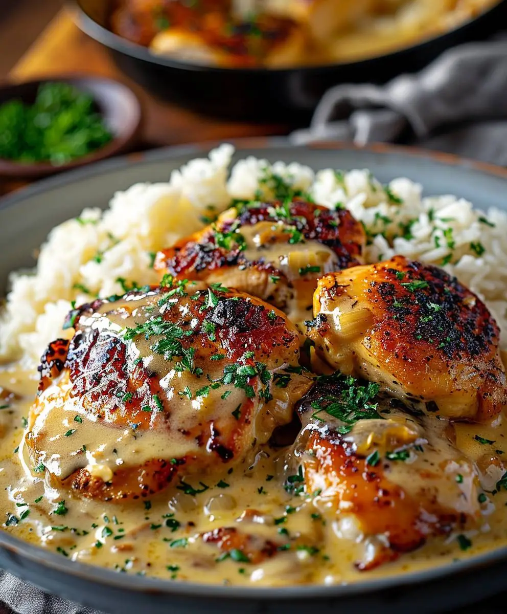 Smothered Chicken and Rice