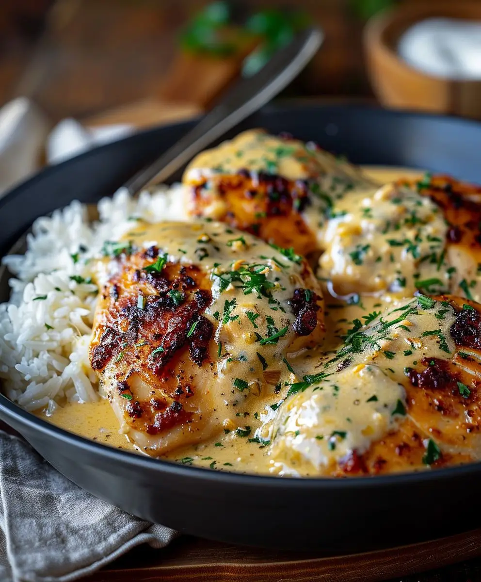 Smothered Chicken and Rice